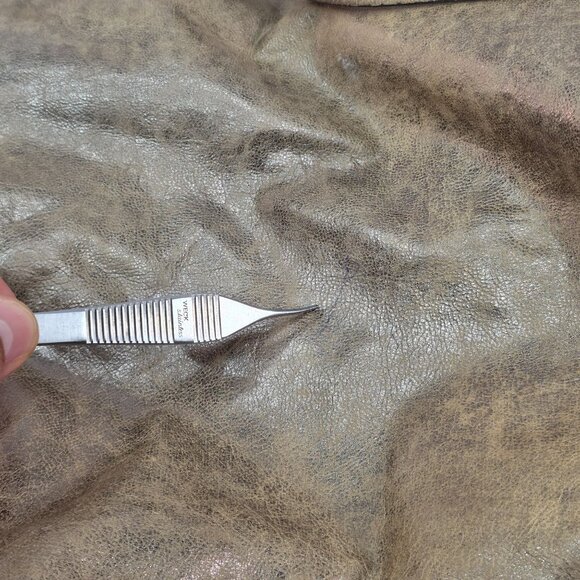 Michael Kors Designer Shoulder Bag Metallic Taupe Leather w/ Chain Accent - Picture 11 of 14